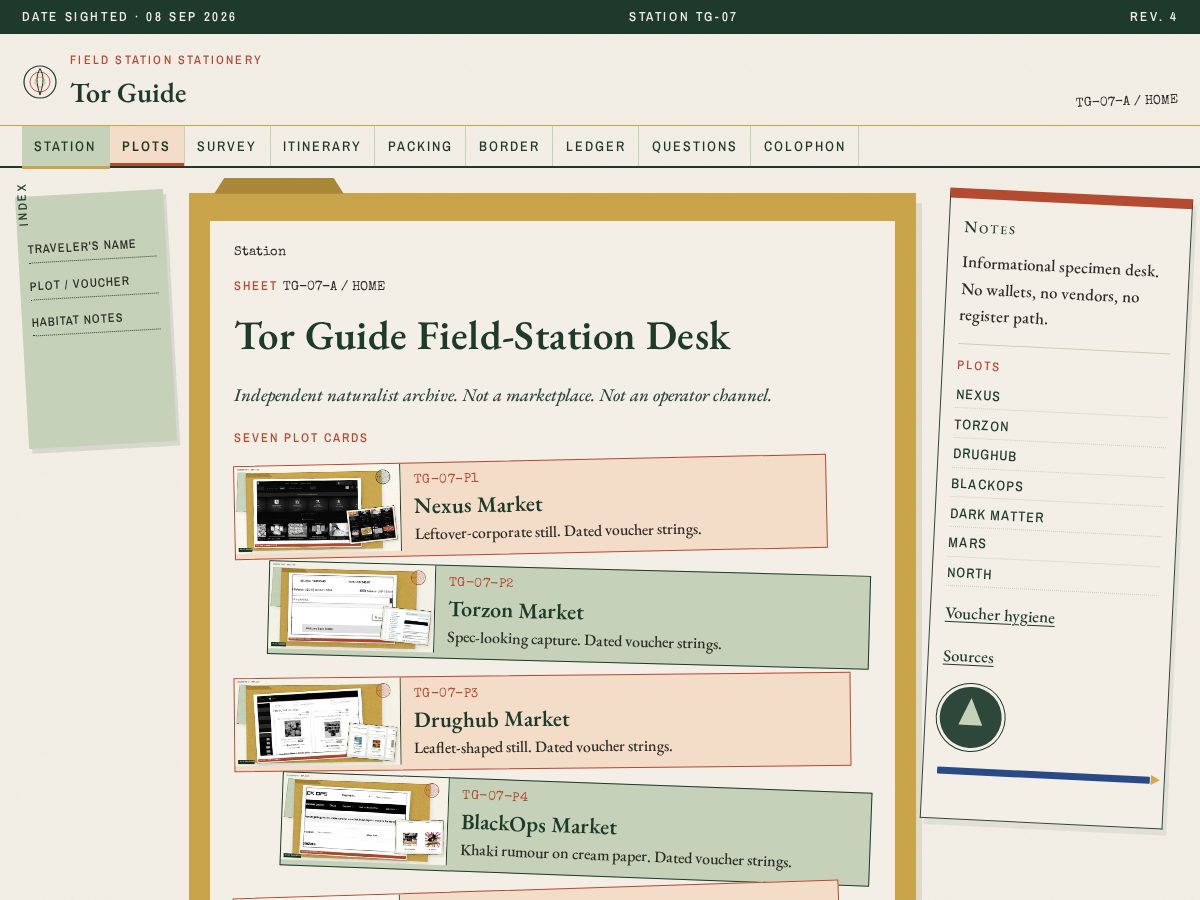 Landing-page snapshot of tor-guide.com