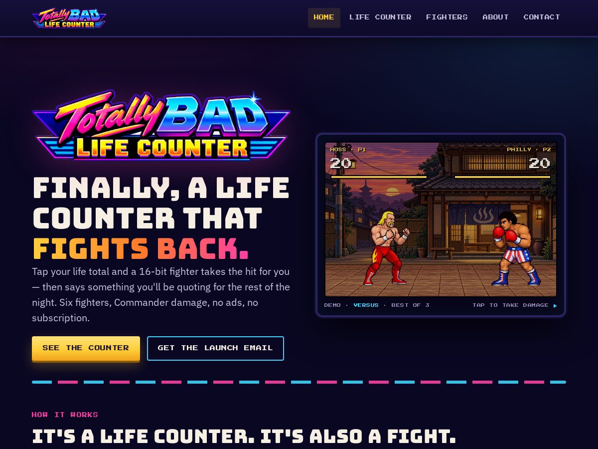 Landing-page snapshot of totallybad.com