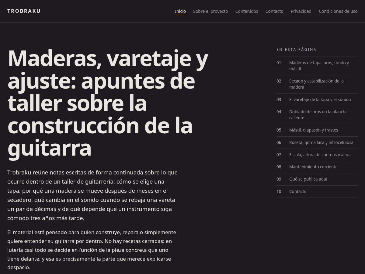 Landing-page snapshot of trobraku.world