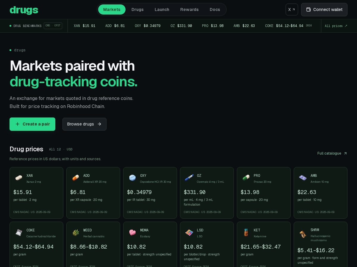 Landing-page snapshot of trydrugs.family