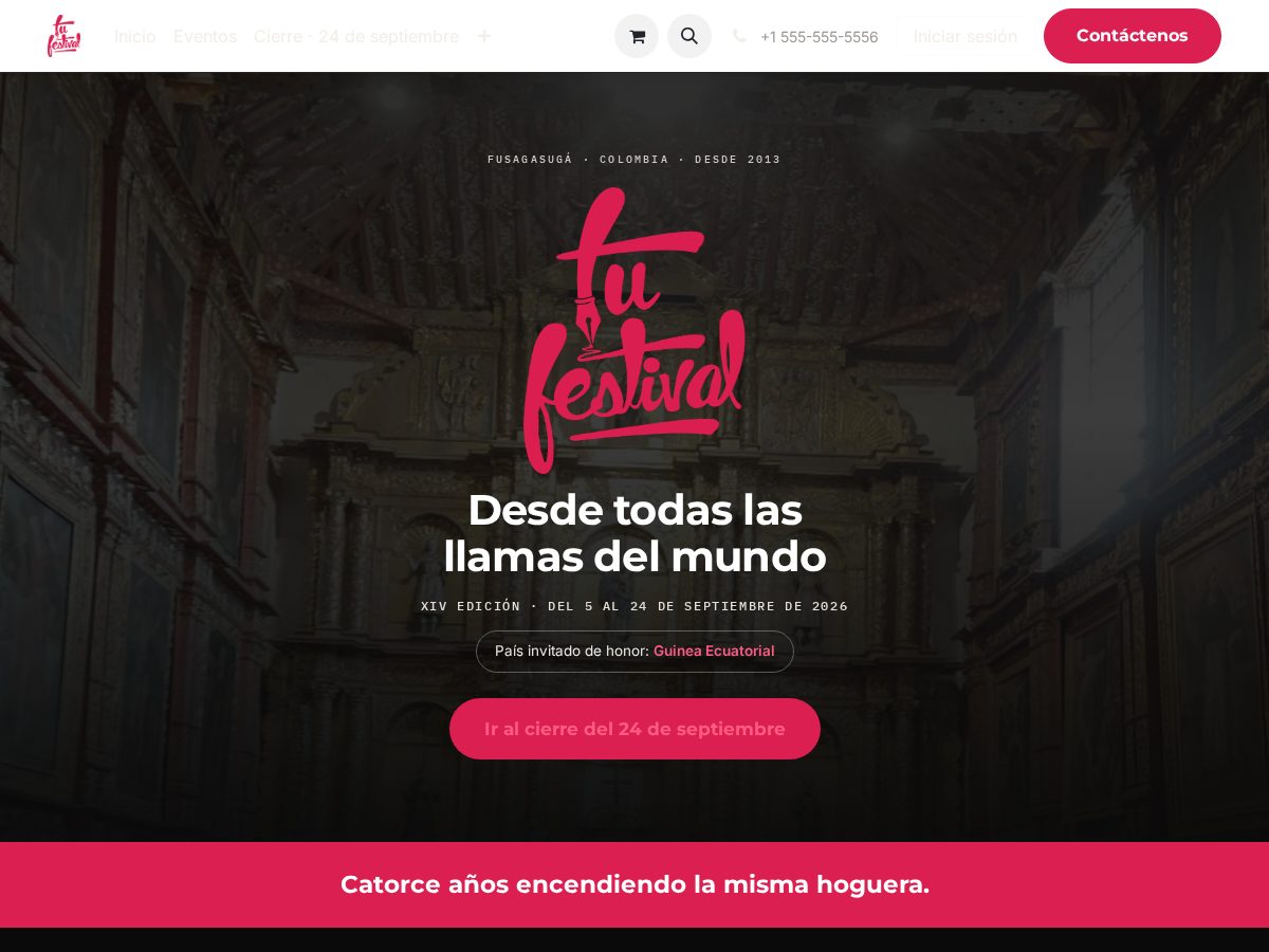 Landing-page snapshot of tufestivaldepoesia.com