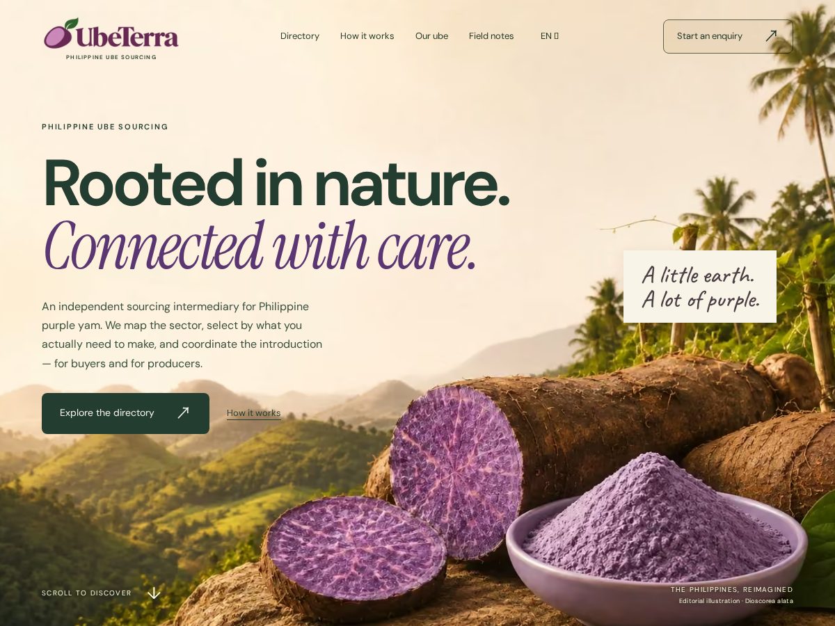 Landing-page snapshot of ubeterra.com