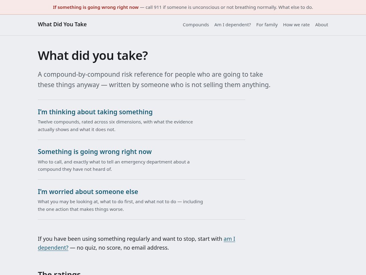 Landing-page snapshot of whatdidyoutake.org