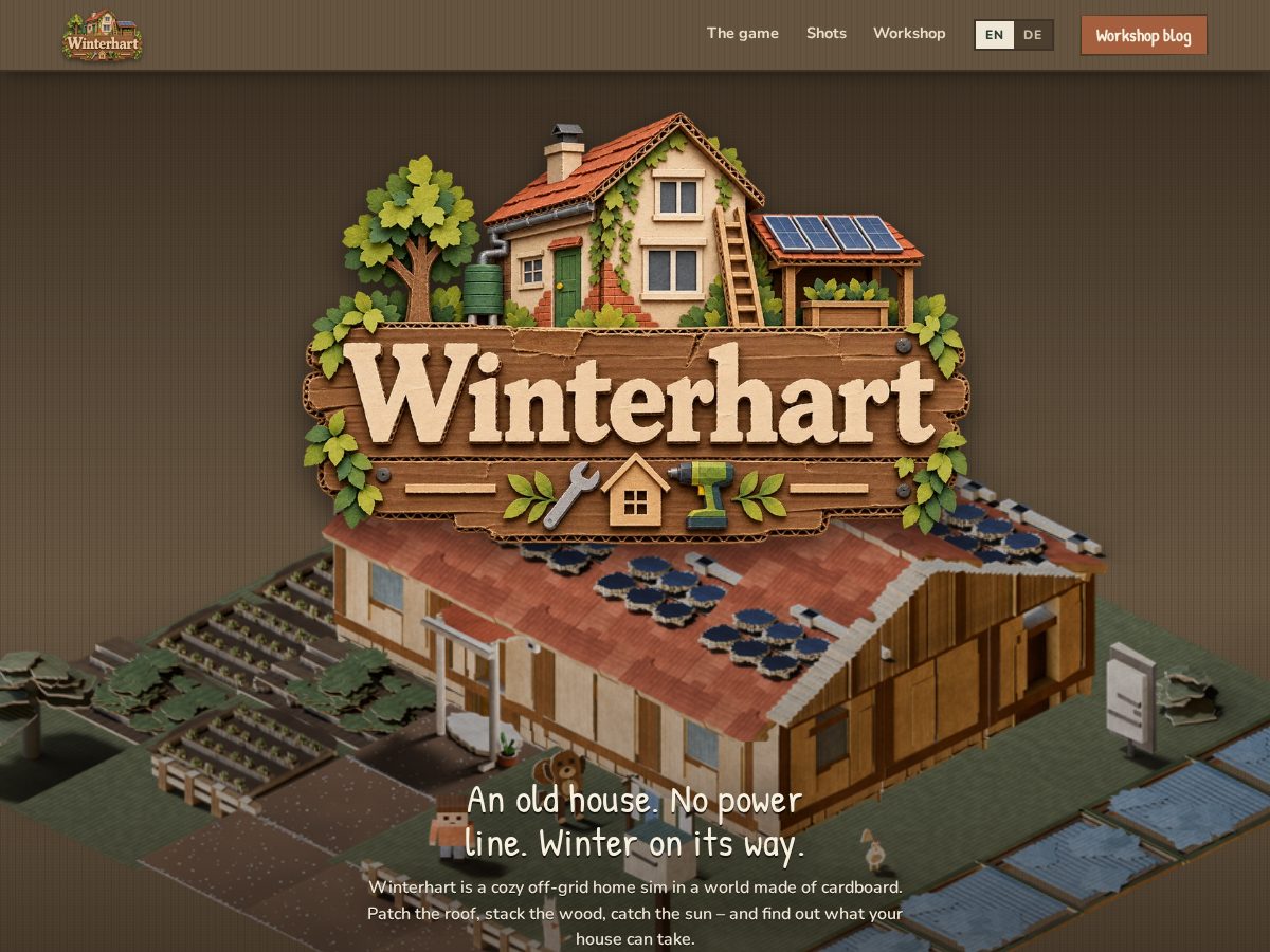 Landing-page snapshot of winterhartgame.com