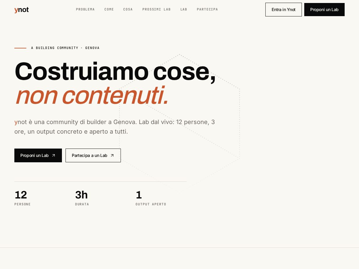 Landing-page snapshot of ynot.builders