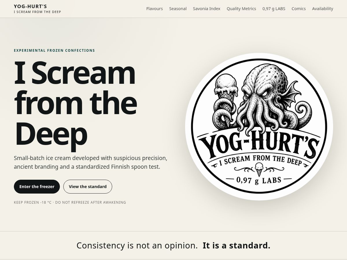 Landing-page snapshot of yog-hurts.com