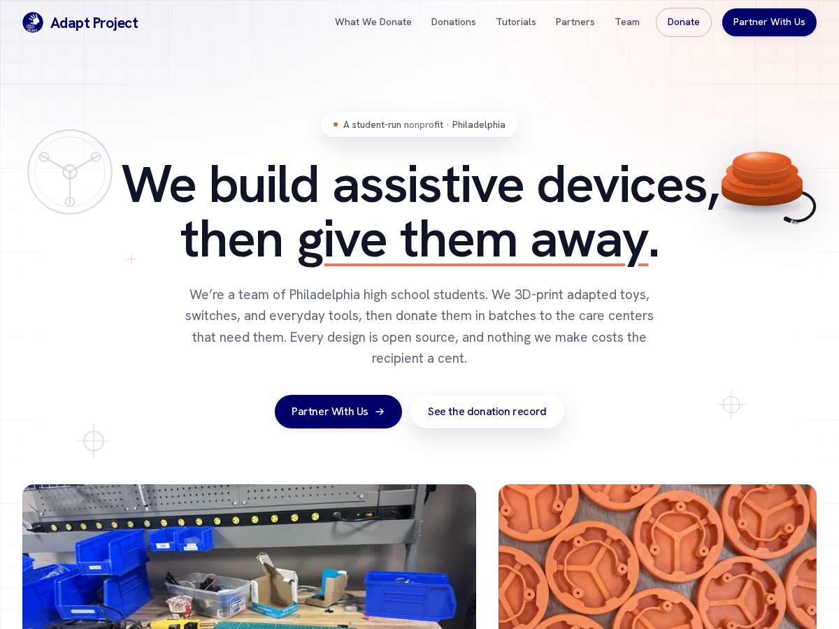 Landing-page snapshot of adaptproject.org