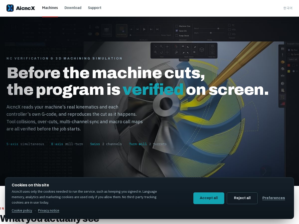 Landing-page snapshot of aicncx.com