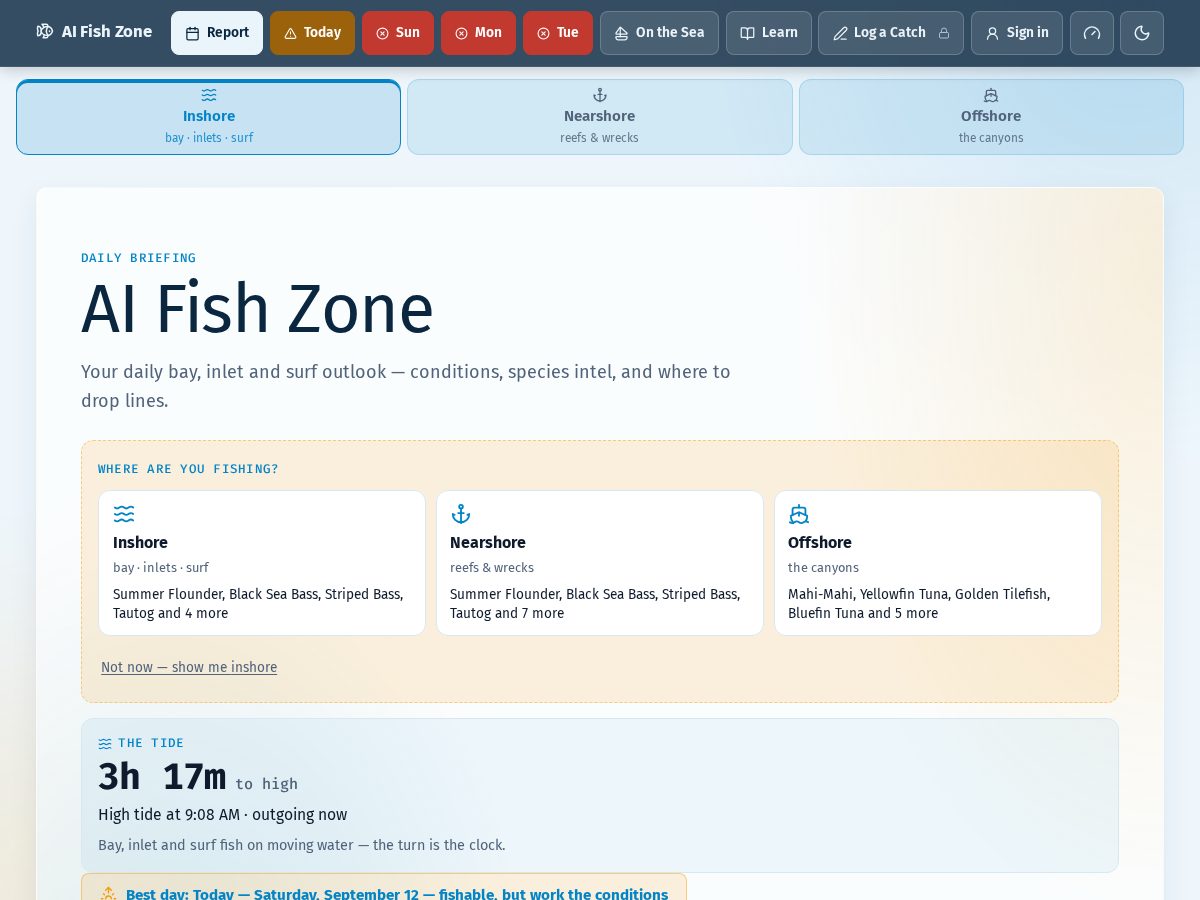 Landing-page snapshot of aifishzone.com