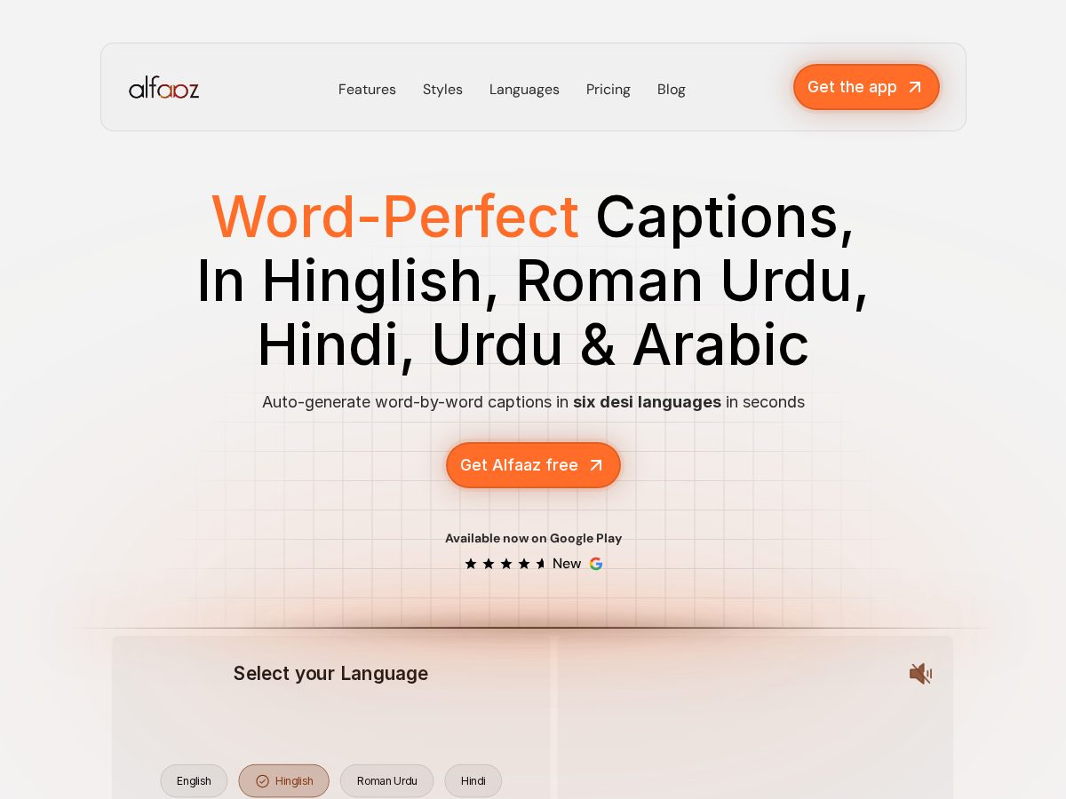 Landing-page snapshot of alfaaz.pro