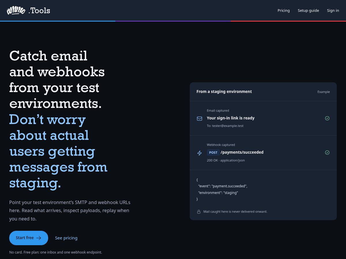 Landing-page snapshot of ammo.tools