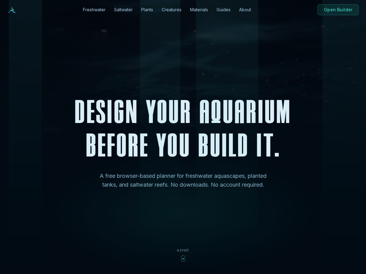 Landing-page snapshot of aquascaperstudio.com