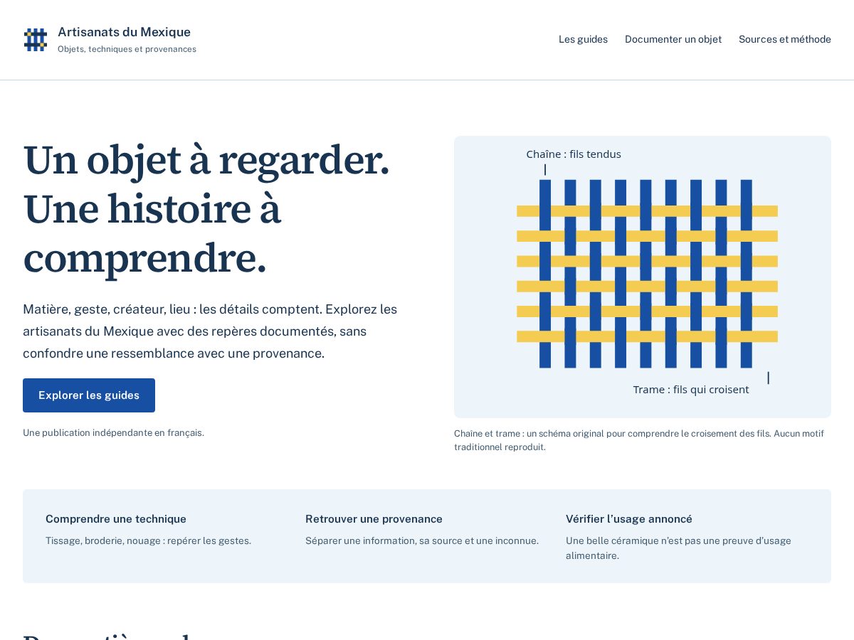 Landing-page snapshot of artisanat-mexicain.com