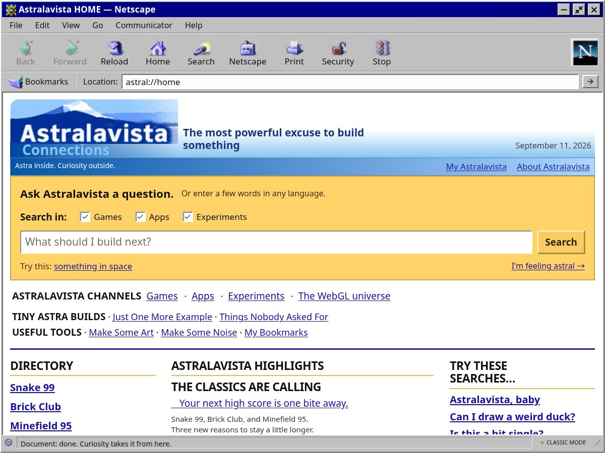 Landing-page snapshot of astralavista.xyz