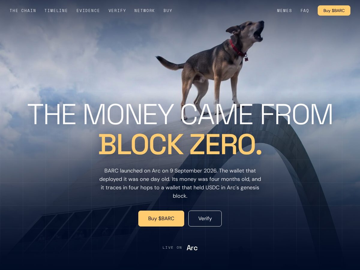 Landing-page snapshot of barcdog.com