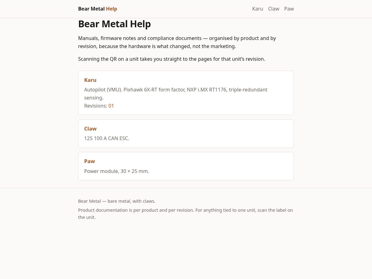 Landing-page snapshot of bearmetal.help