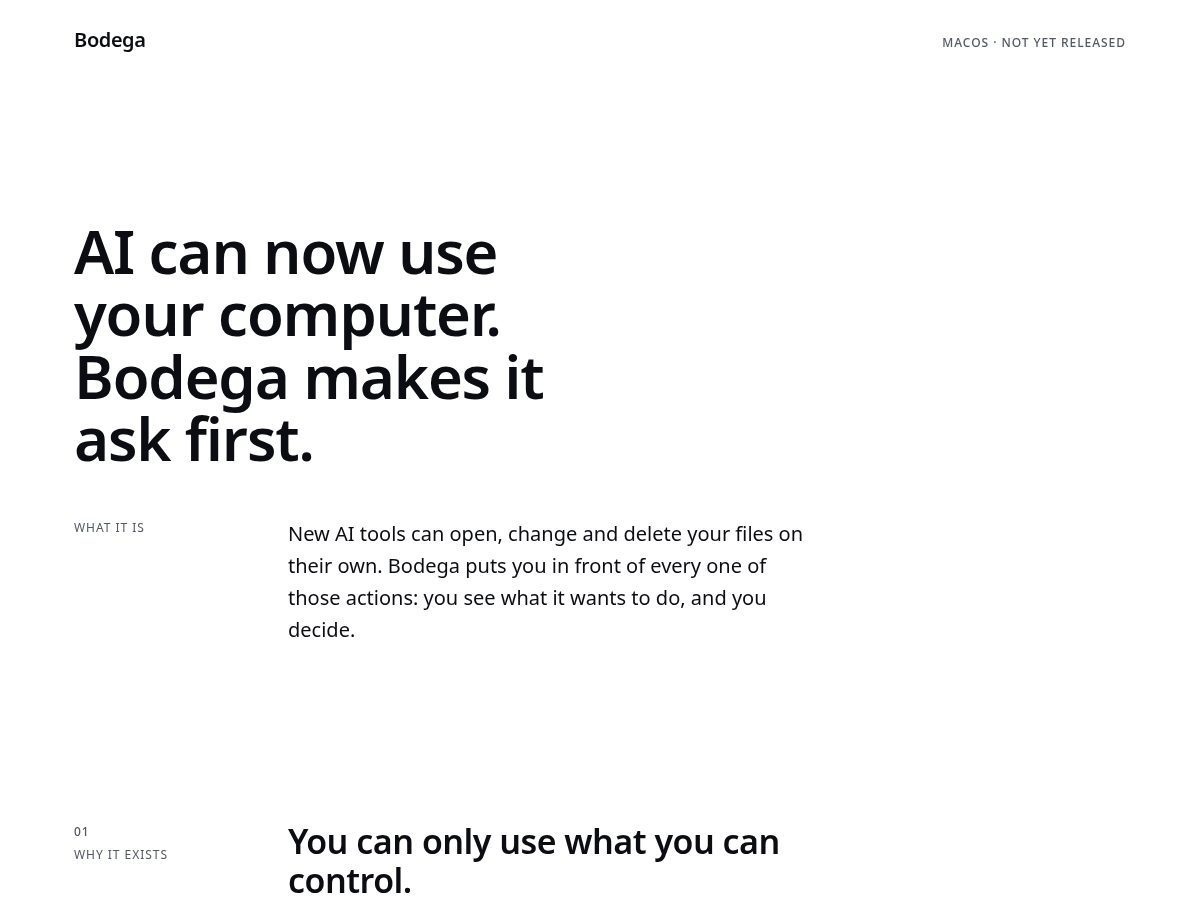 Landing-page snapshot of bodegalabs.xyz