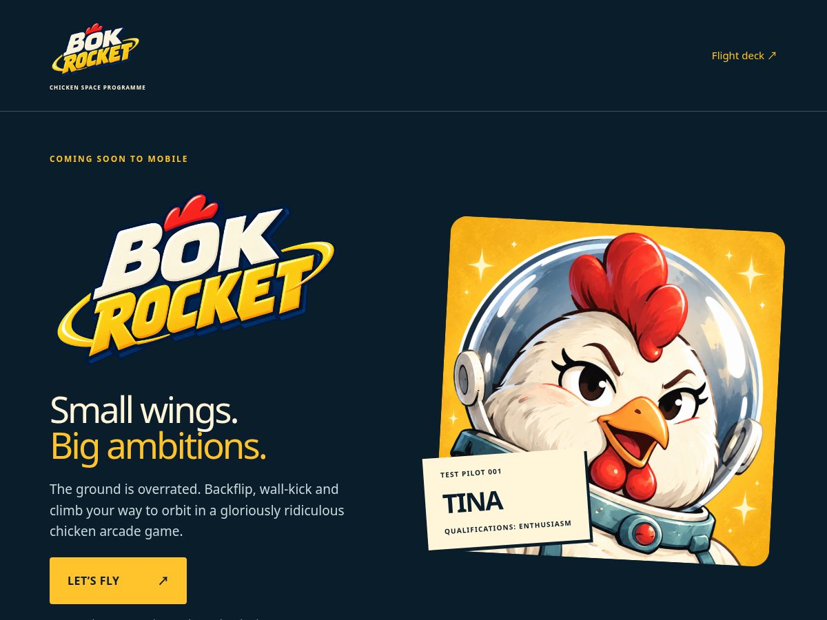 Landing-page snapshot of bokrocket.com