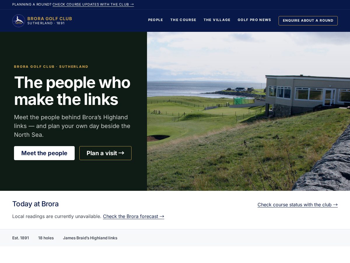 Landing-page snapshot of broragolfpro.com