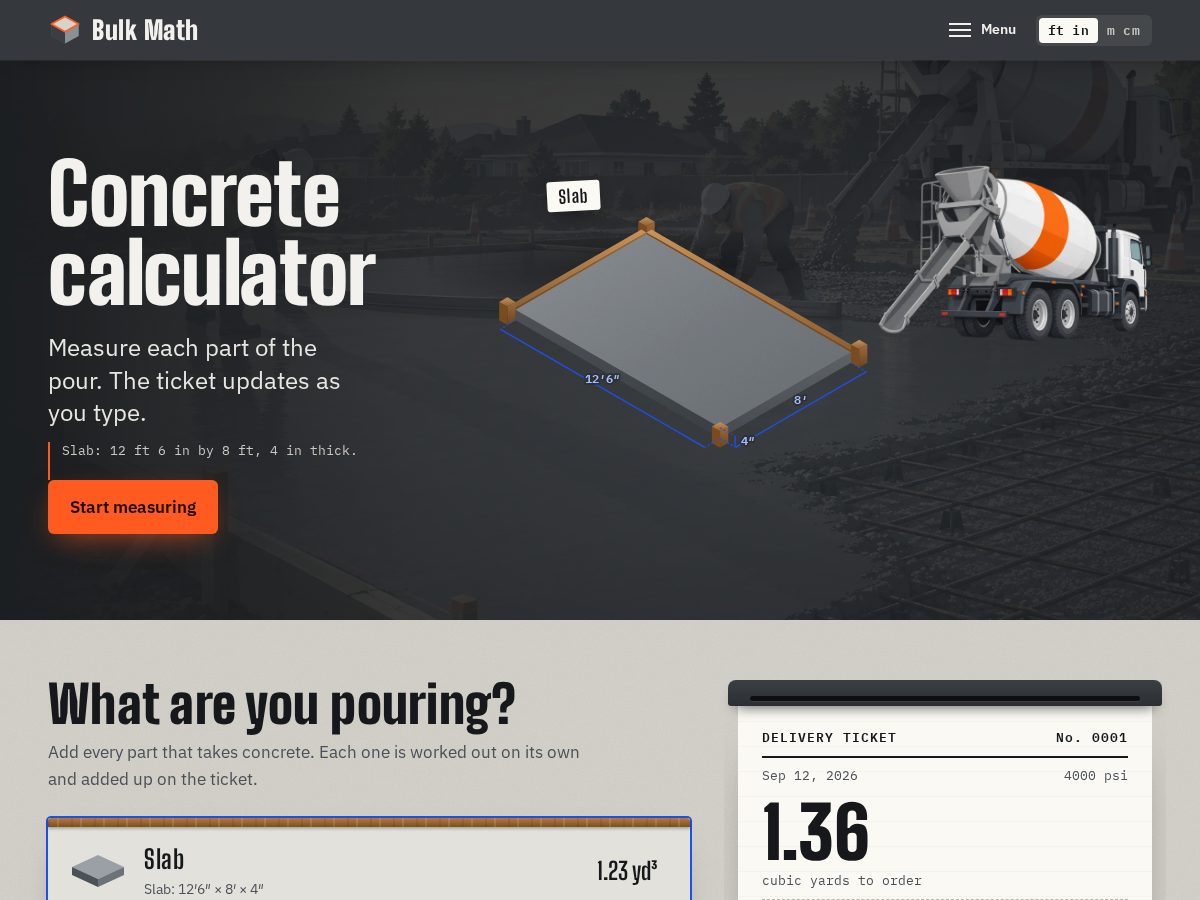 Landing-page snapshot of bulkmath.com