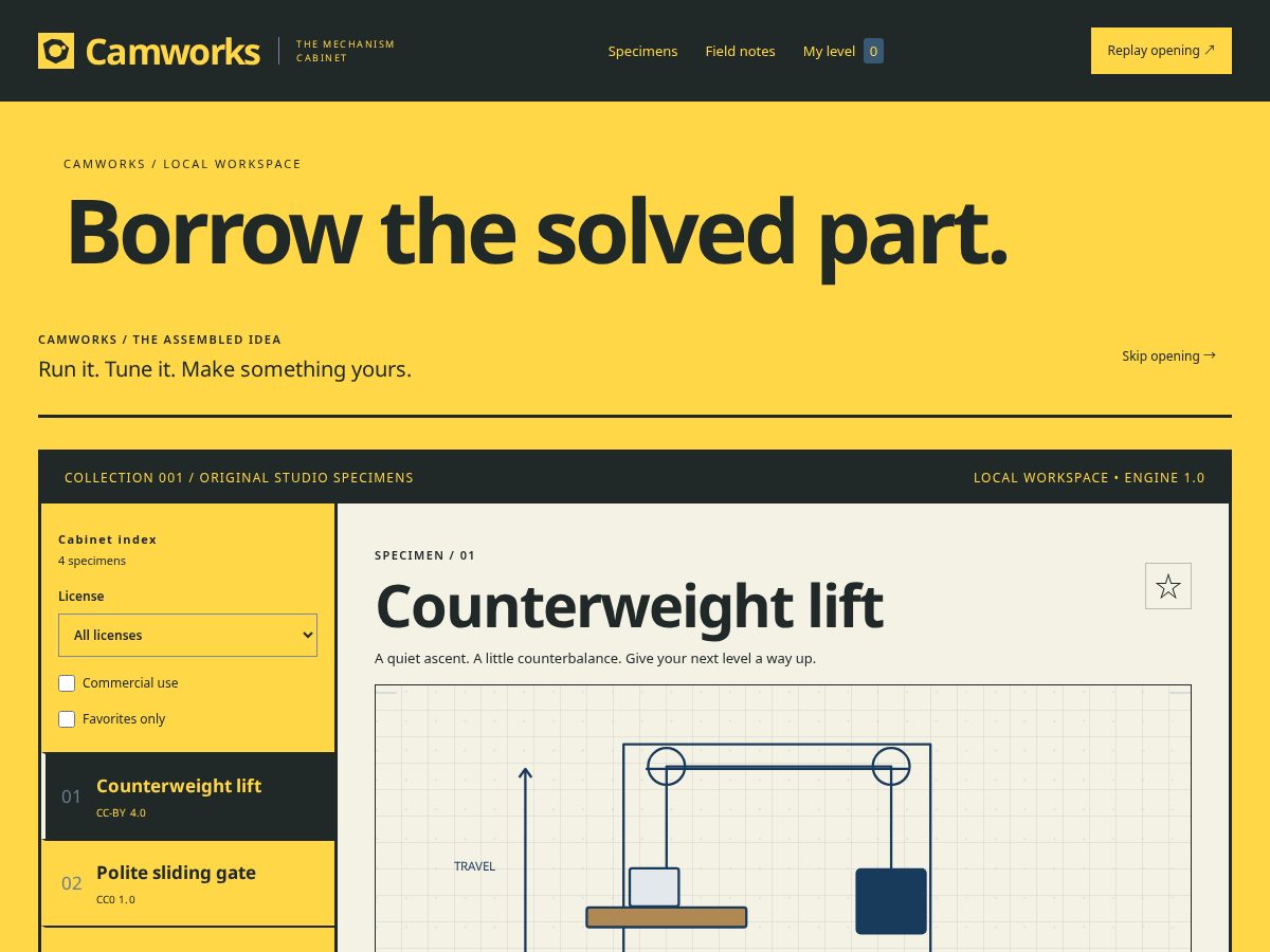 Landing-page snapshot of camworks.space