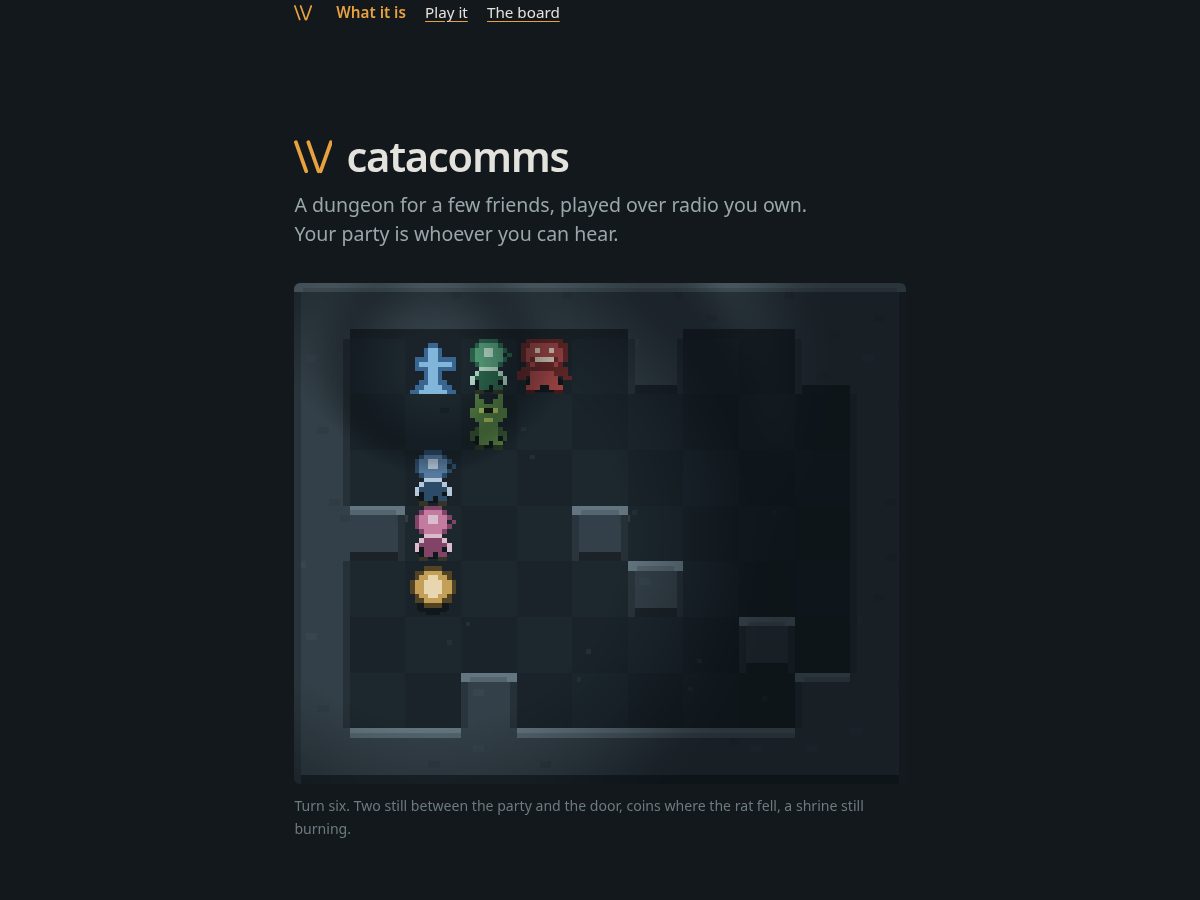 Landing-page snapshot of catacomms.org