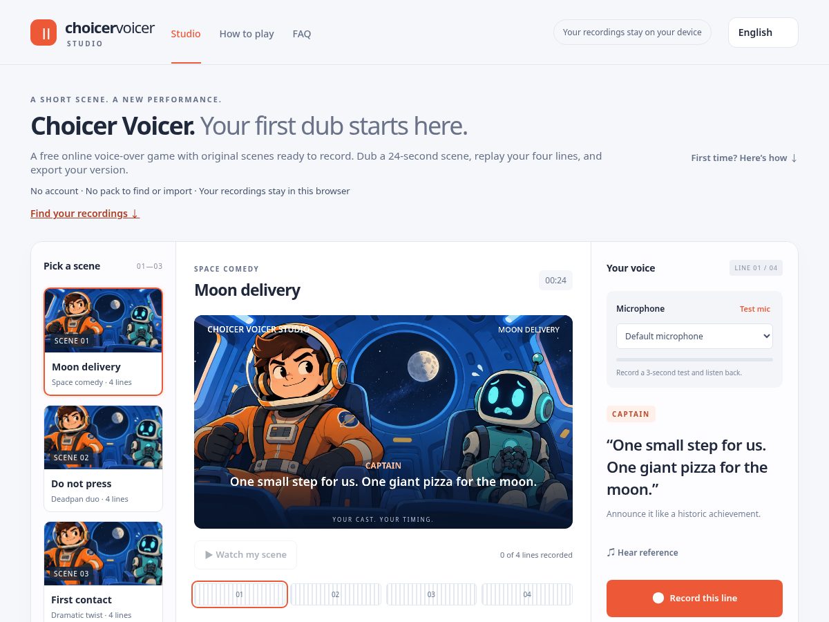 Landing-page snapshot of choicervoicer.shop
