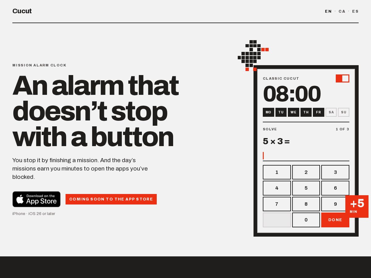 Landing-page snapshot of cucut.app