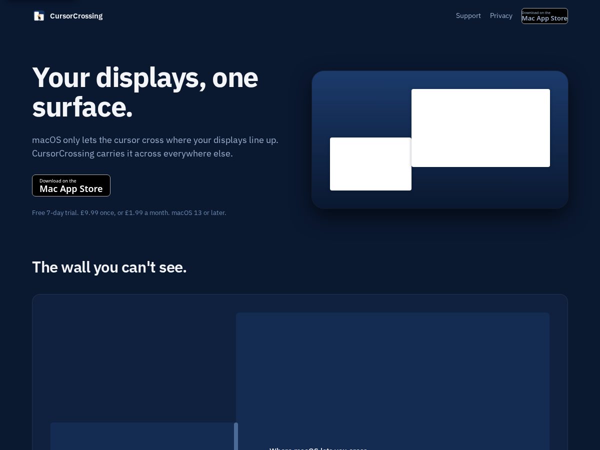 Landing-page snapshot of cursorcross.com