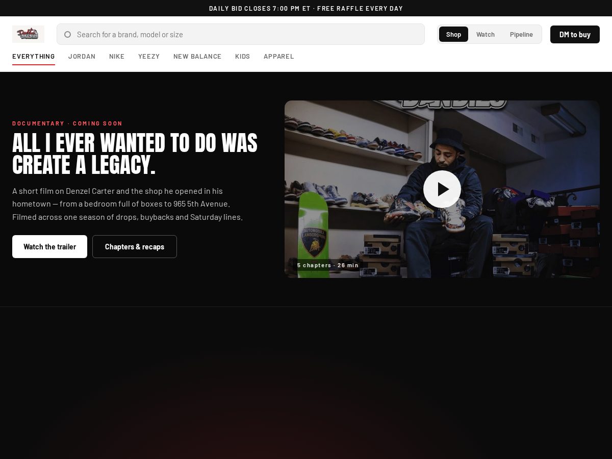 Landing-page snapshot of deadstockdandies.com