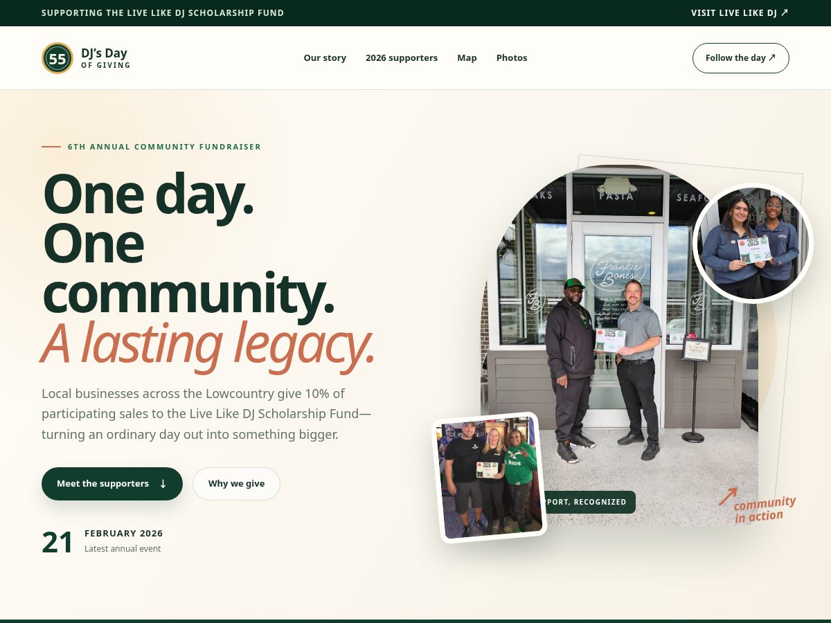 Landing-page snapshot of djdayofgiving.org