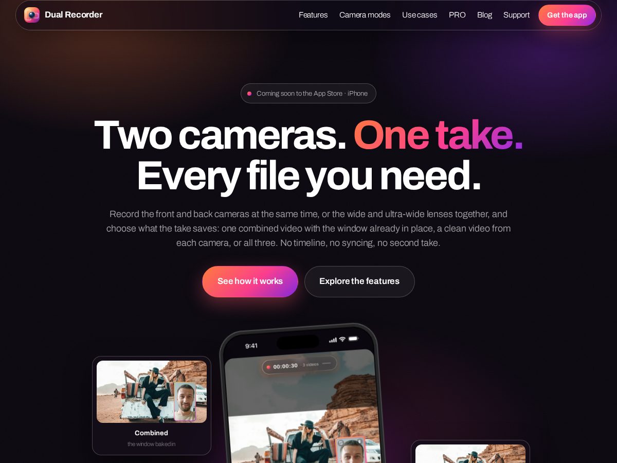 Landing-page snapshot of dual-recorder.com