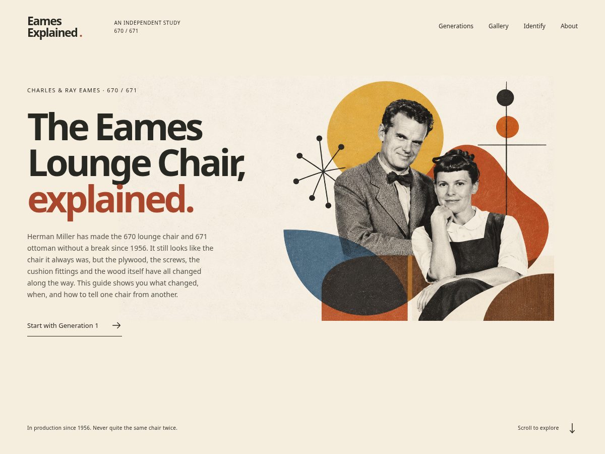 Landing-page snapshot of eamesexplained.com