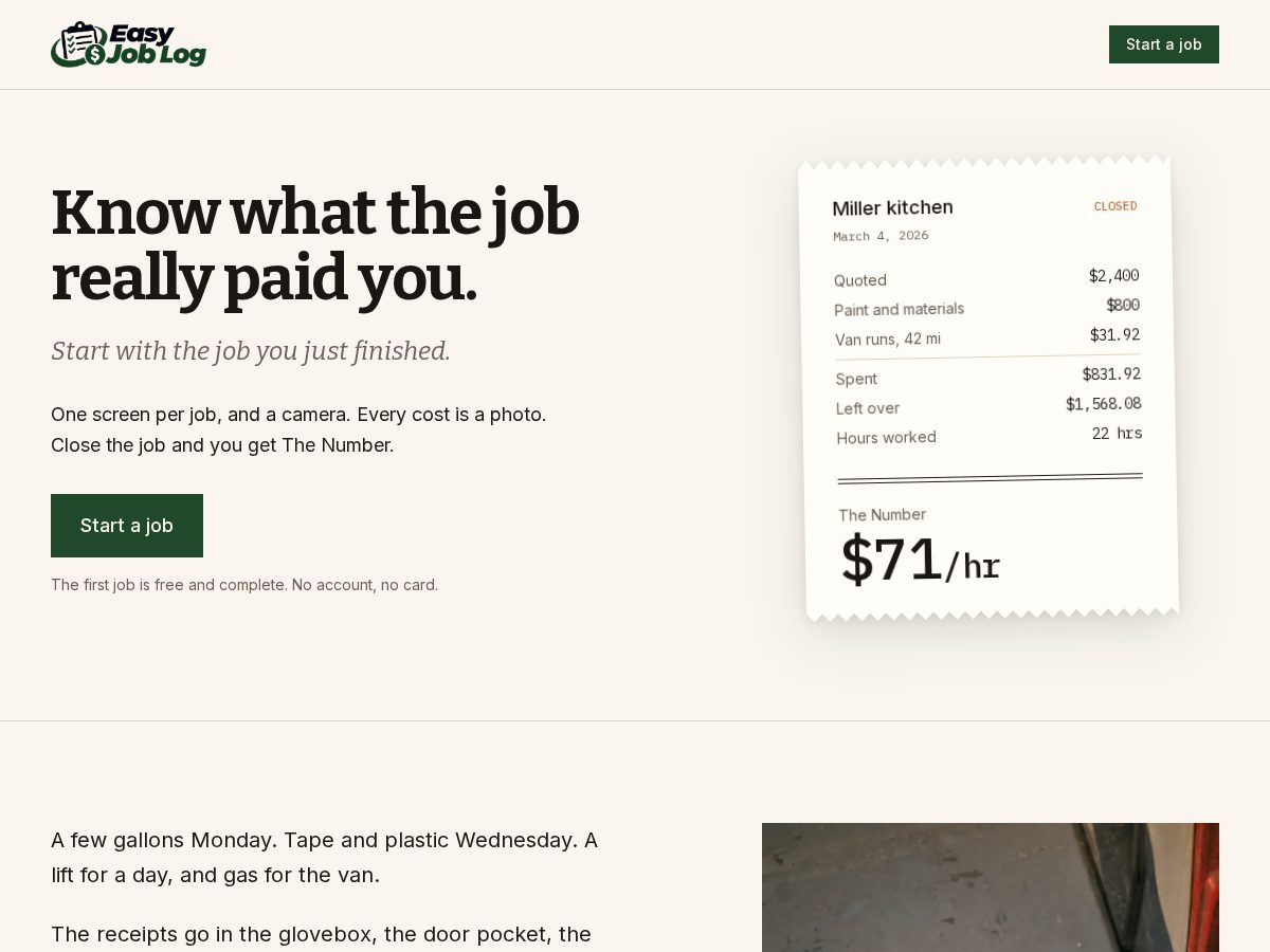 Landing-page snapshot of easyjoblog.com