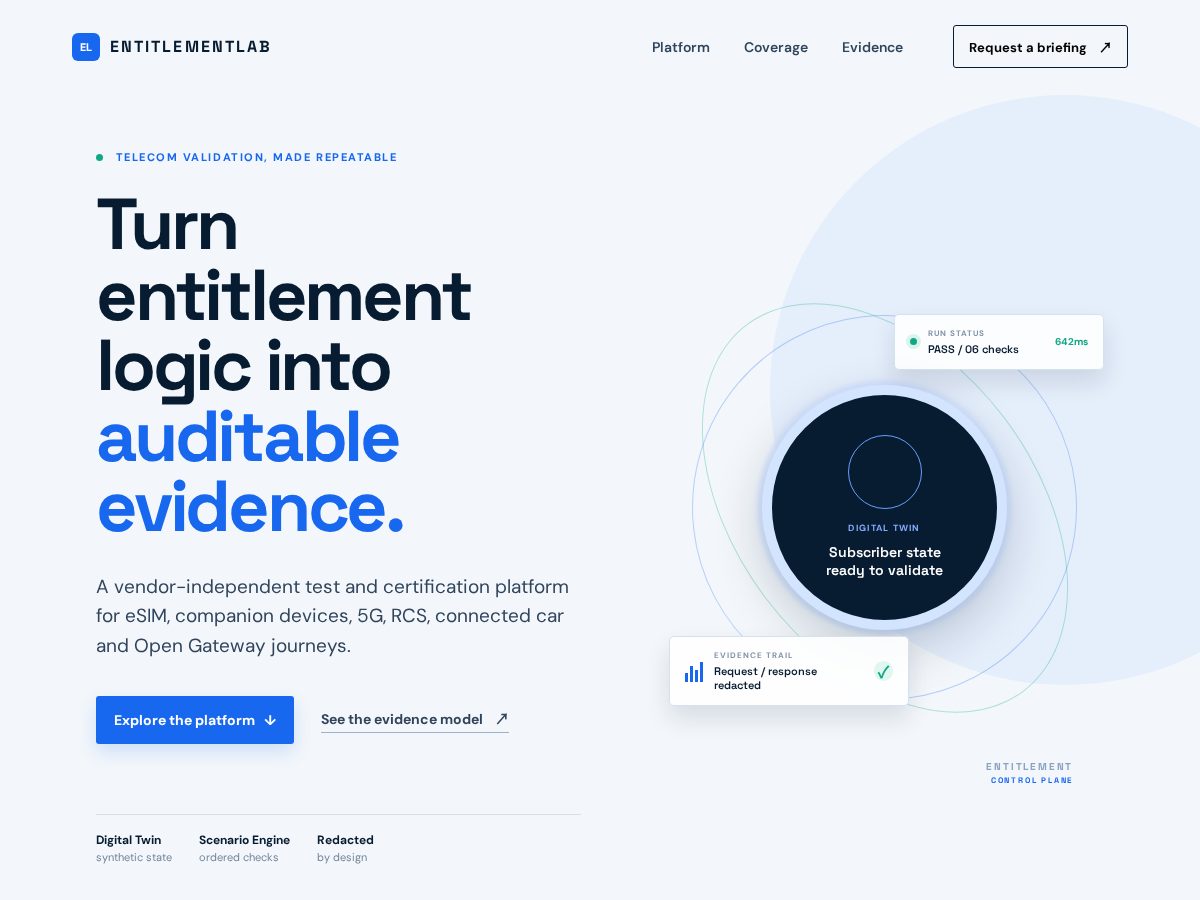 Landing-page snapshot of entitlementlab.com