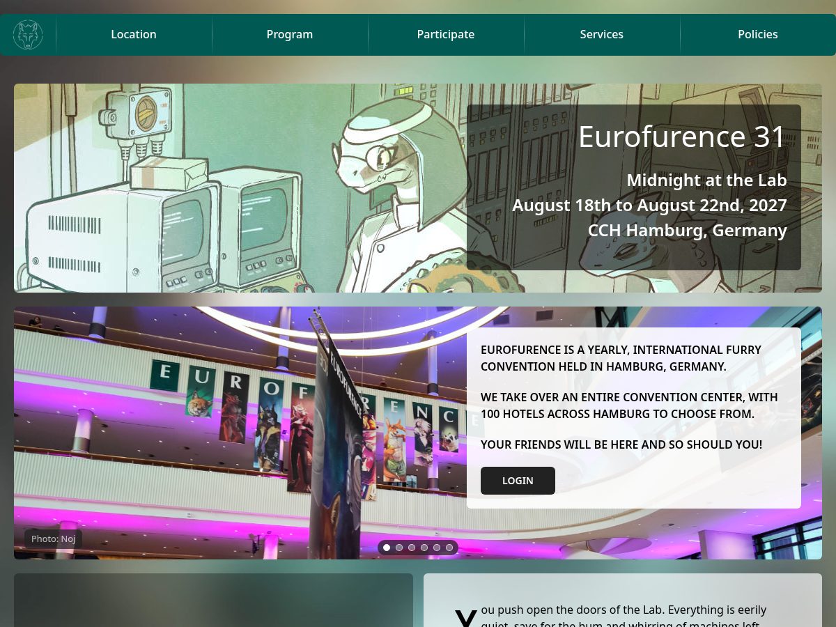 Landing-page snapshot of eurofurrence.org