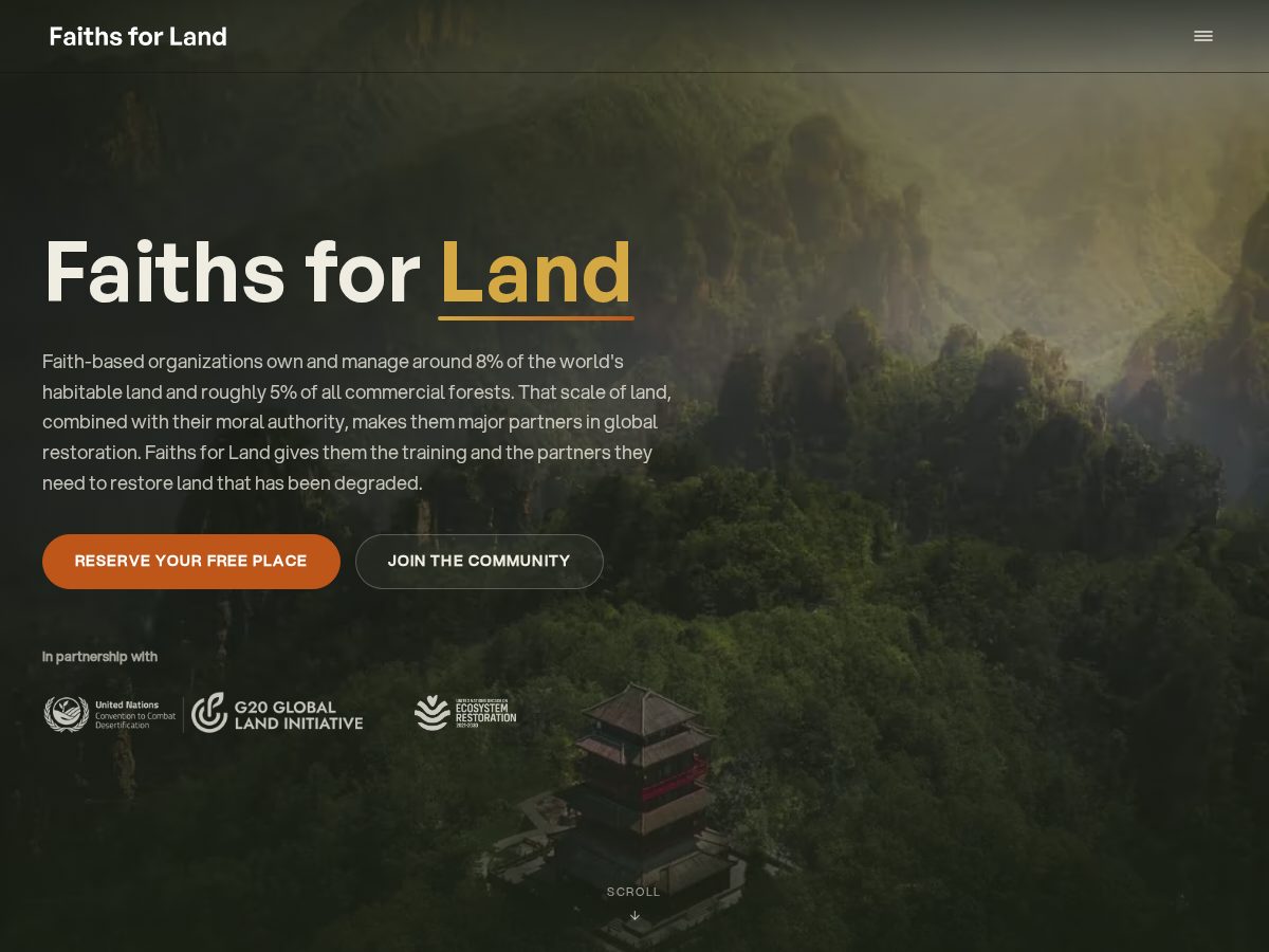 Landing-page snapshot of faiths.land
