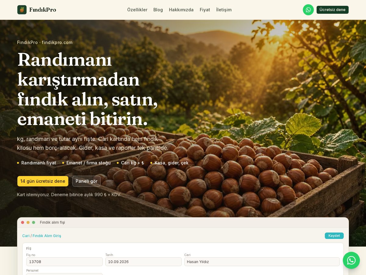 Landing-page snapshot of findikpro.com
