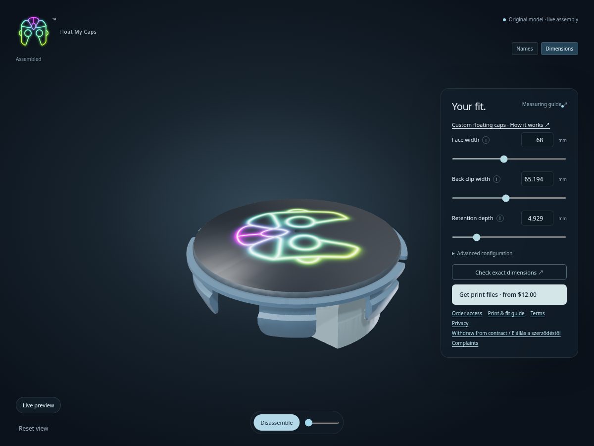 Landing-page snapshot of floatmycaps.com