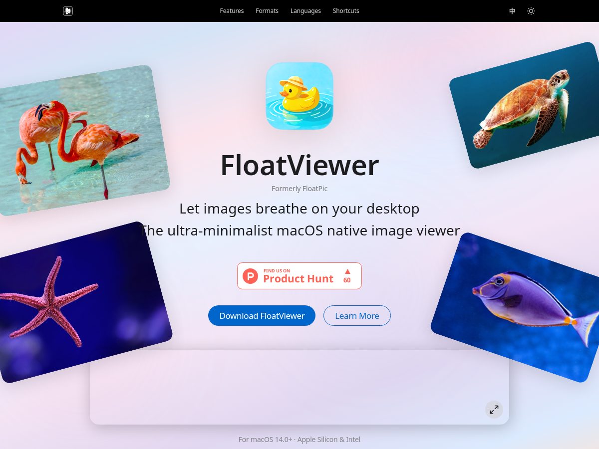 Landing-page snapshot of floatviewer.app