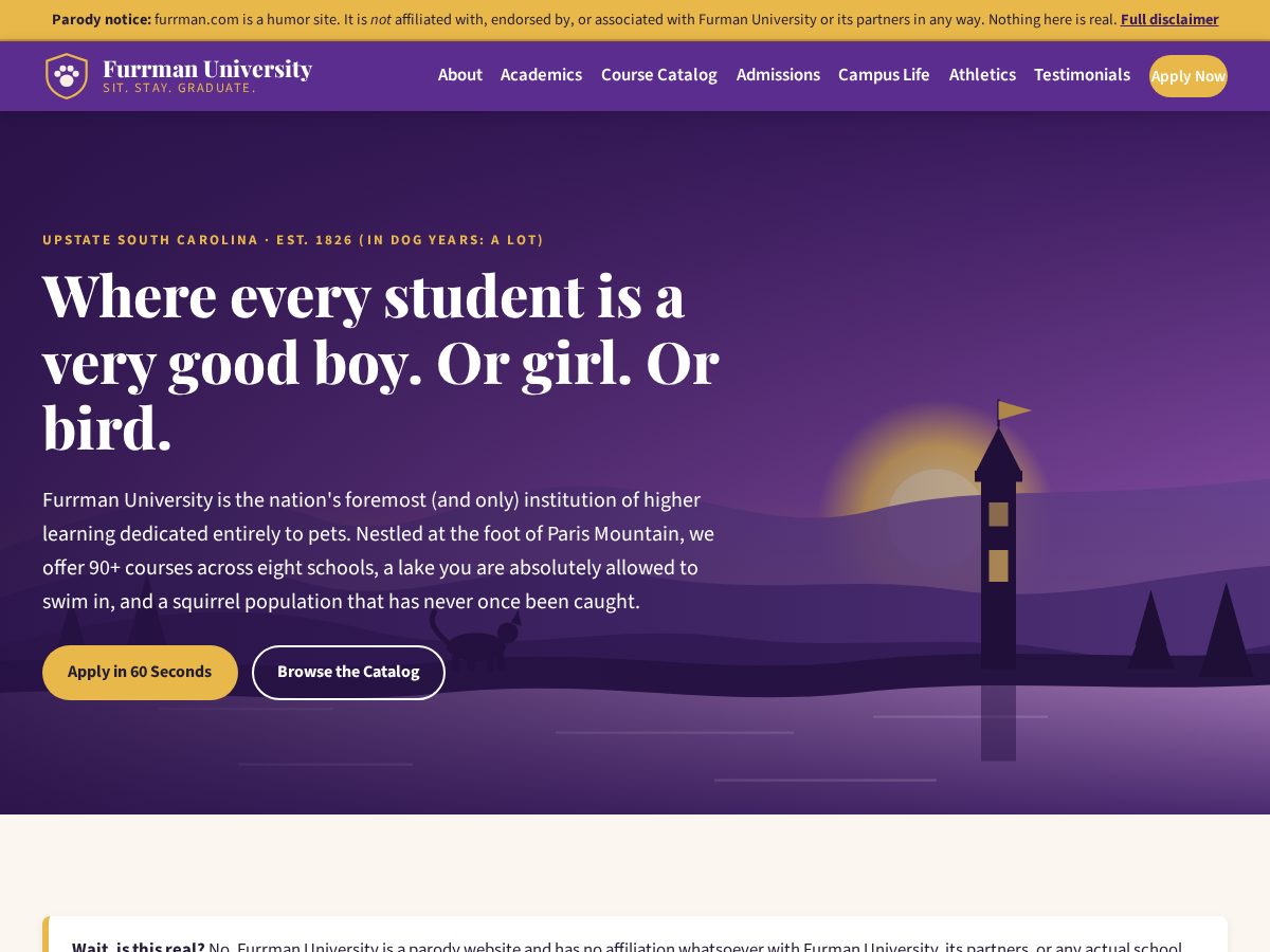 Landing-page snapshot of furrman.com