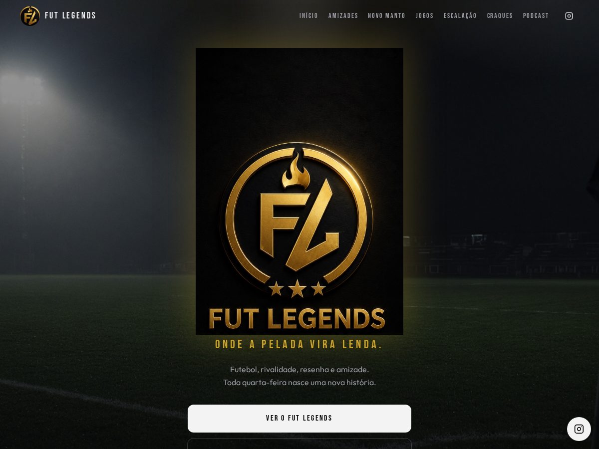 Landing-page snapshot of futlegendsbr.com