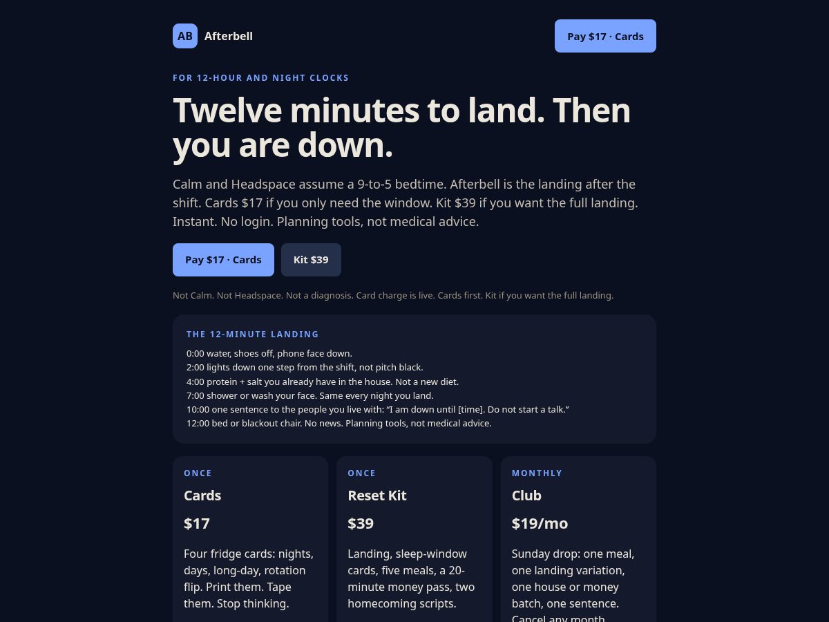 Landing-page snapshot of getafterbell.com
