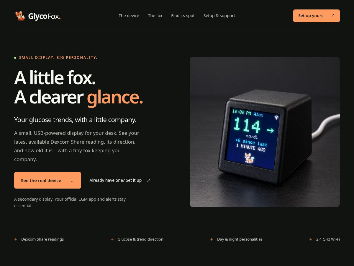 Landing-page snapshot of glycofox.com