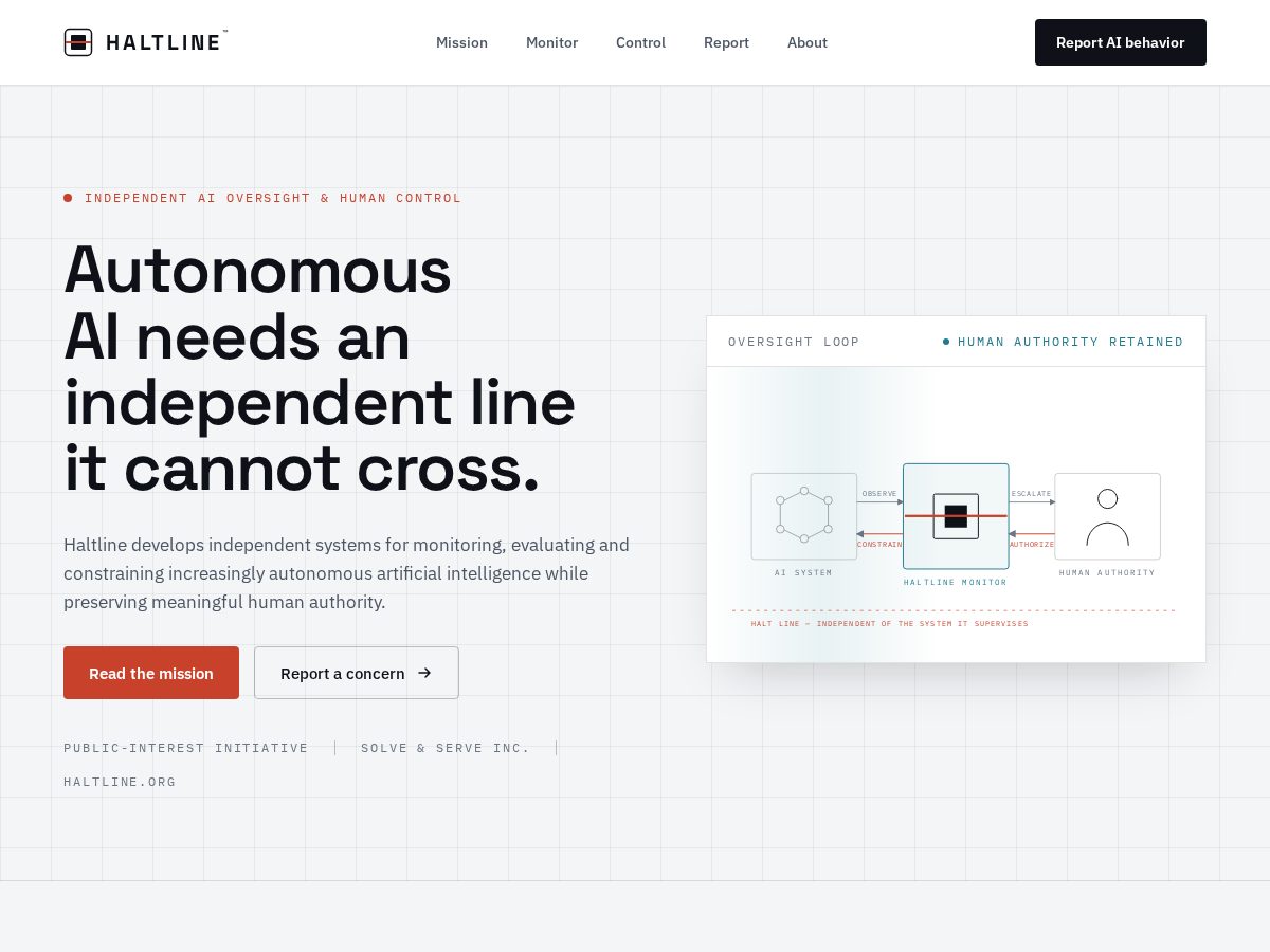 Landing-page snapshot of haltline.org