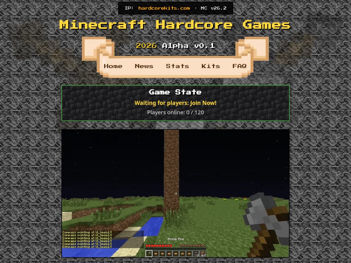 Landing-page snapshot of hardcorekits.com