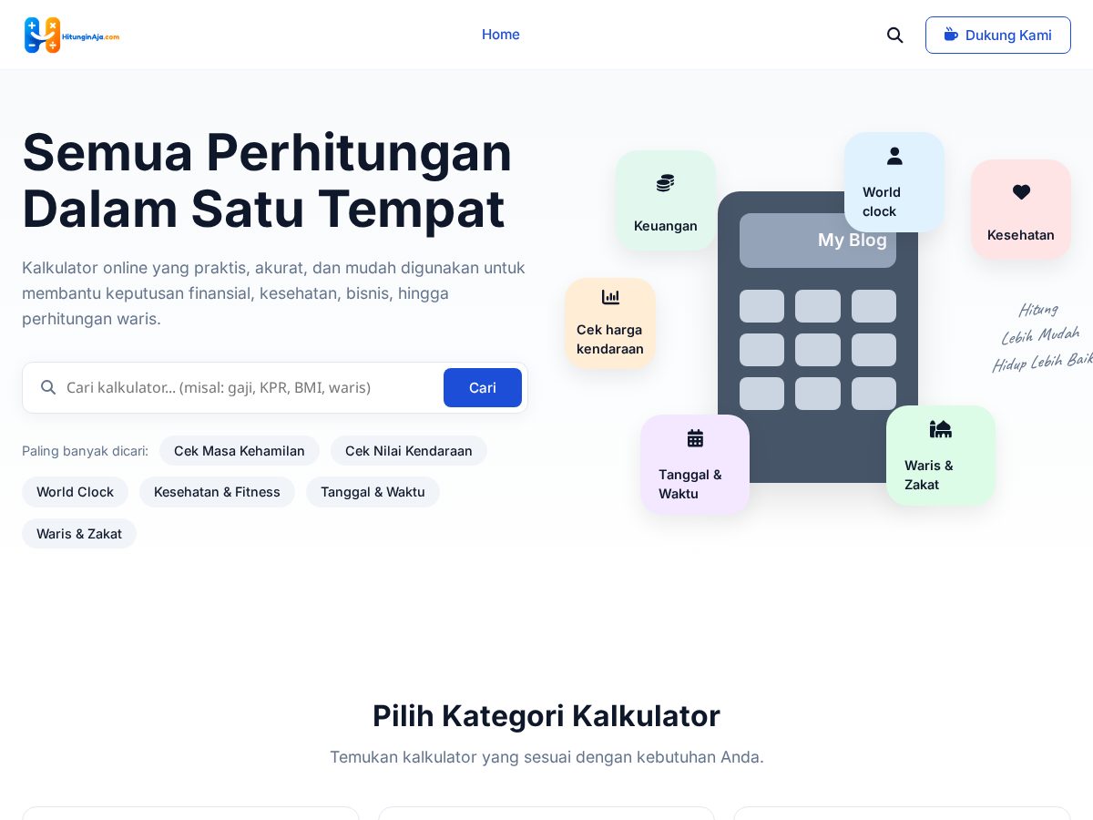 Landing-page snapshot of hitunginaja.com
