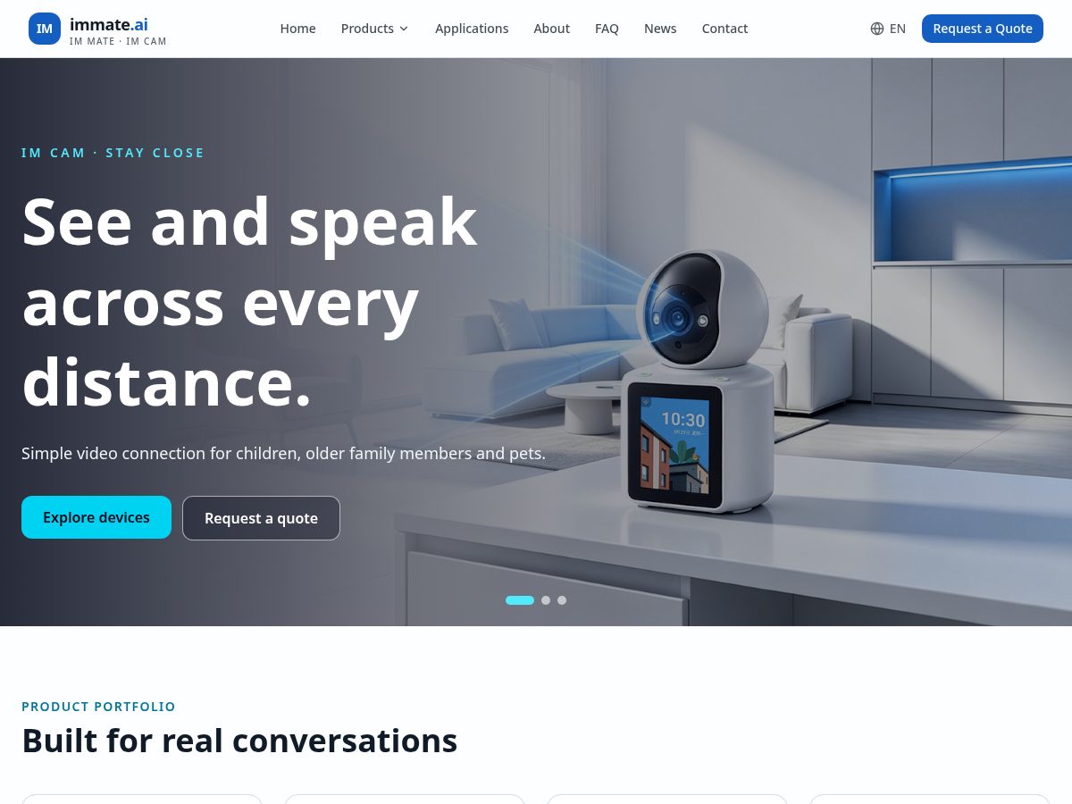 Landing-page snapshot of immateai.com