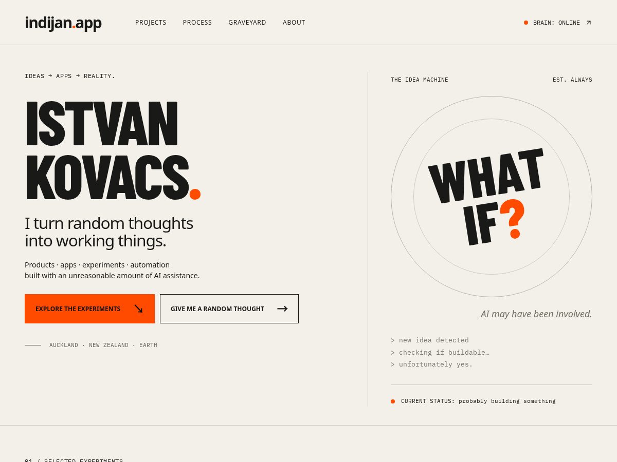 Landing-page snapshot of indijan.app
