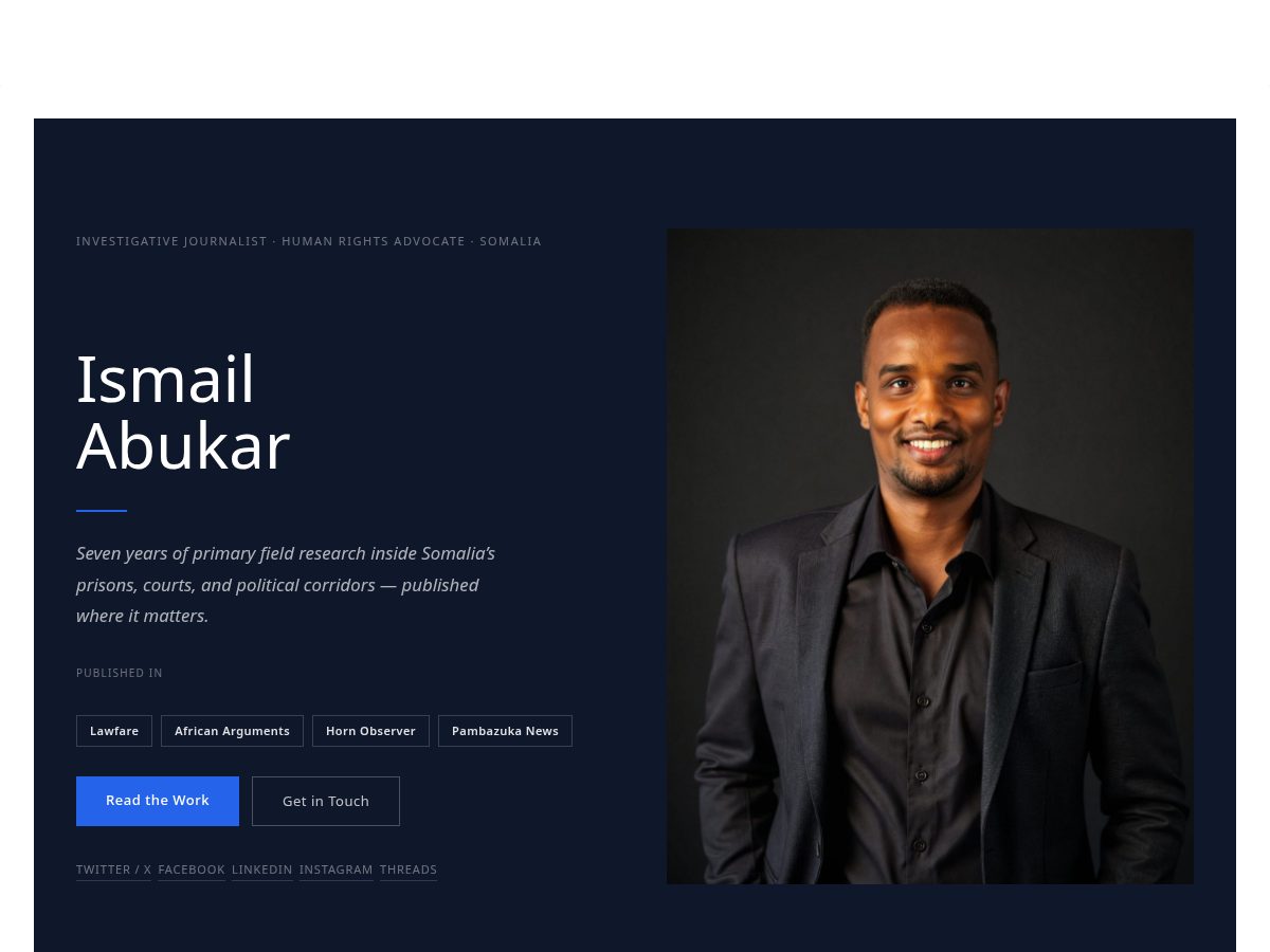 Landing-page snapshot of ismailabukar.com